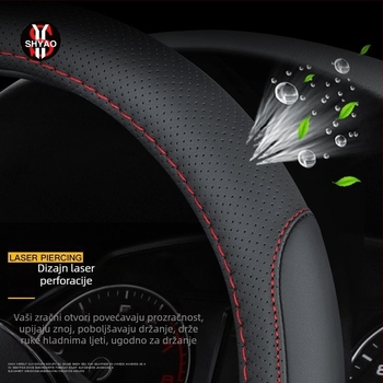 Kožna navlaka za volan – univerzalno, četiri sezone, protuklizno, ugradnja za posebne automobile
