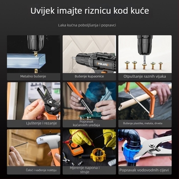 Kućni set alata za električare – demontažni alati, višenamjensko električno bušenje za obradu drva i popravke