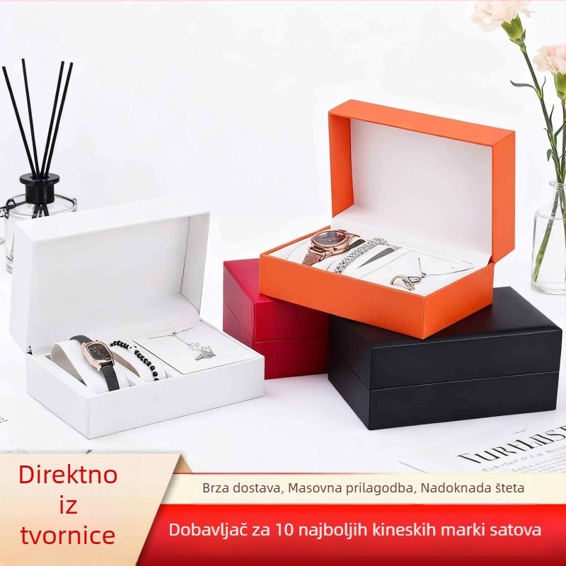 Dvostruka kutija za satove s jastučićem – PU koža, pakiranje nakita, poklon kutija