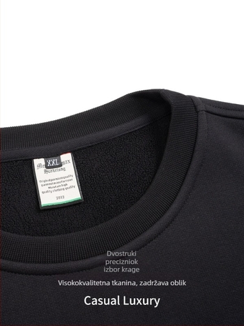 Duks s fleecem, debeli i topli – okrugli izrez, dugi rukavi, širok kroj