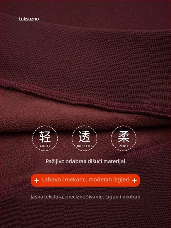 Duks s fleecem, debeli i topli – okrugli izrez, dugi rukavi, širok kroj