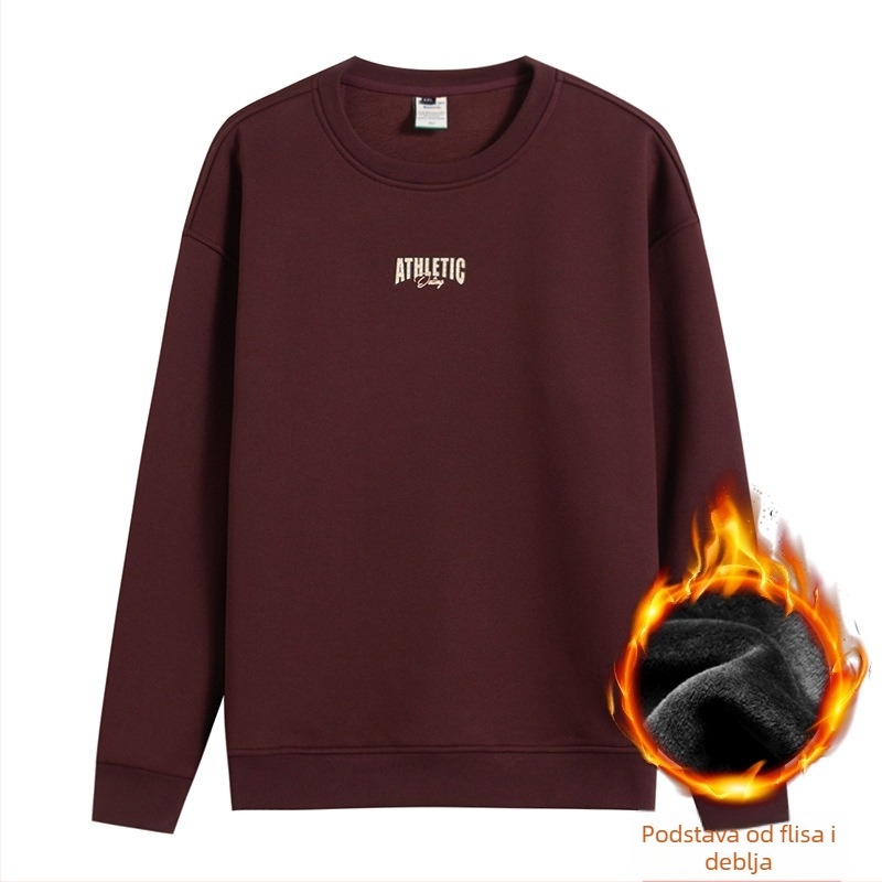 Duks s fleecem, debeli i topli – okrugli izrez, dugi rukavi, širok kroj