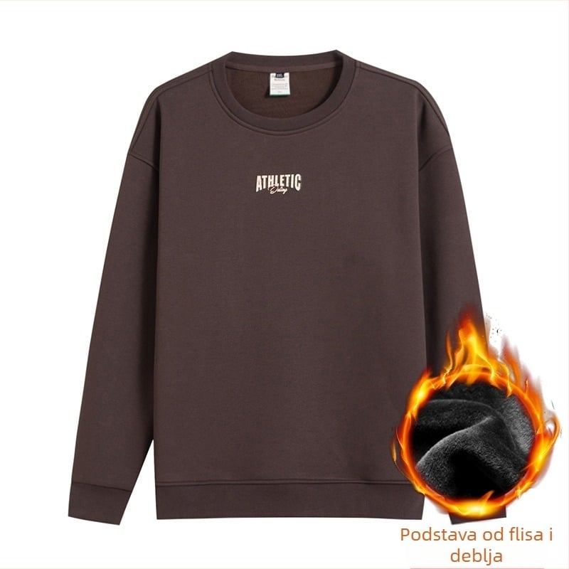 Duks s fleecem, debeli i topli – okrugli izrez, dugi rukavi, širok kroj