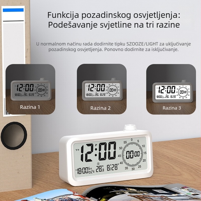 Studentski vizualni timer sat za dnevni boravak s dvostrukim zaslonom, moderan budilnik za djecu