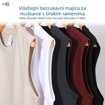 Sportska veste bez rukava od pamuka – jednobojna, slobodan kroj, debeli materijal