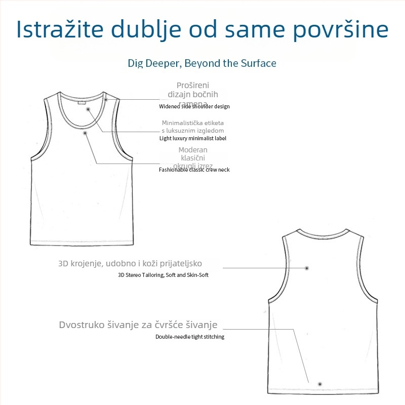 Sportska veste bez rukava od pamuka – jednobojna, slobodan kroj, debeli materijal