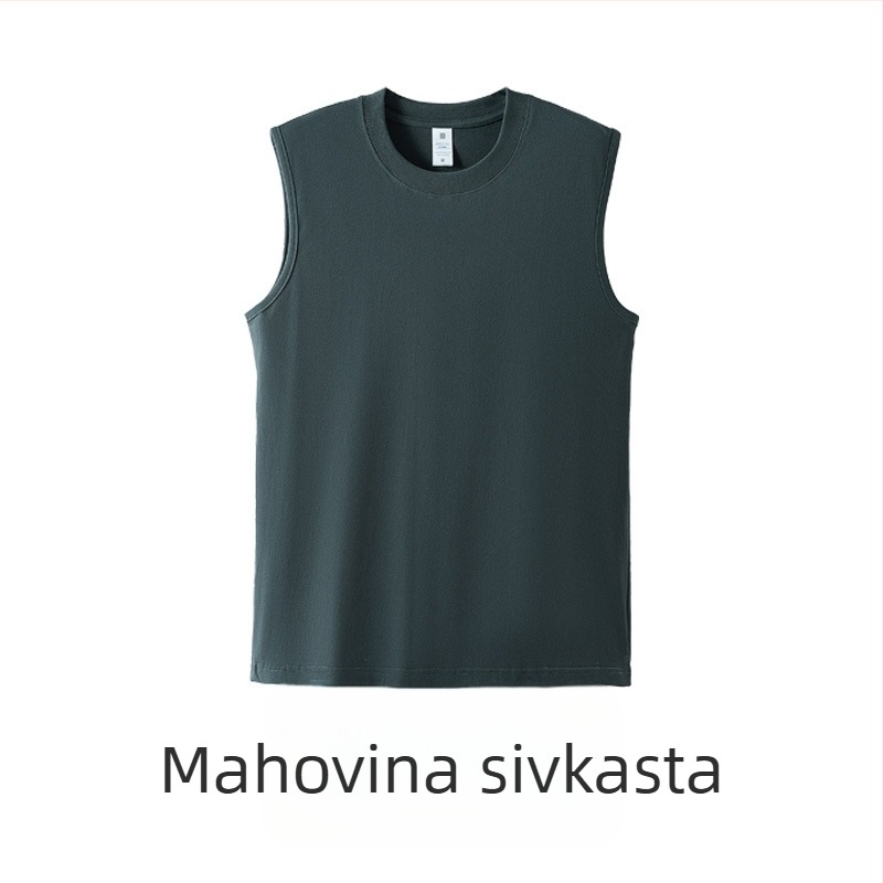 Sportska veste bez rukava od pamuka – jednobojna, slobodan kroj, debeli materijal