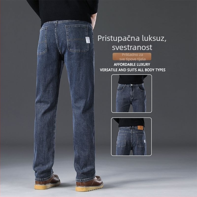Muške traperice ravnog kroja, visokim strukom, zip zatvarač, više džepova