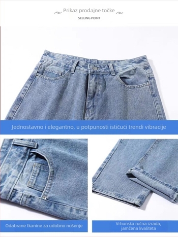 Traperice - opuštene, istrošeni detalji, ravne nogavice, srednje visok struk, zip zatvarač