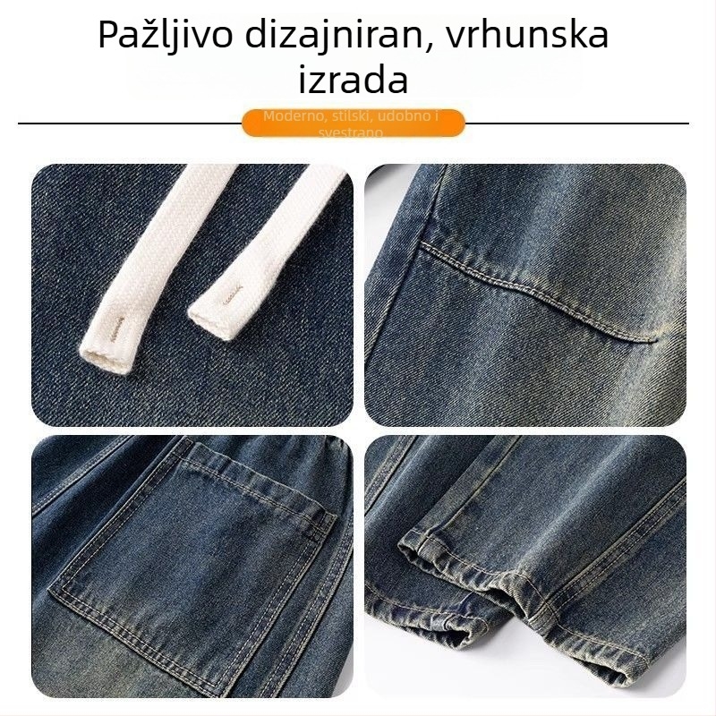 Traperice ravnog kroja, chenille tkanina, srednji struk, zima