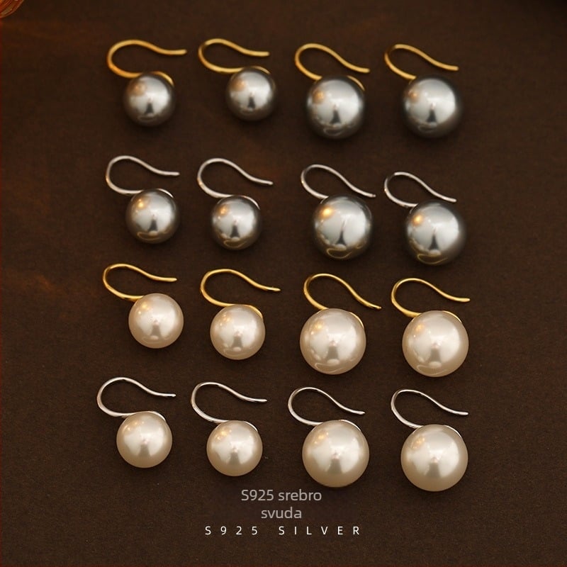 Naušnice: srebro 925, okrugla perla, U‑oblik viseće, retro stil – Literatura i umjetnost, Under the Banyan Tree