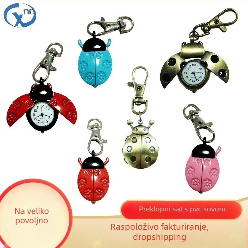 Retro džepni sat s motivom insekta – unisex kvarcni mehanizam SL39, 24-satni indikator, vodootporan