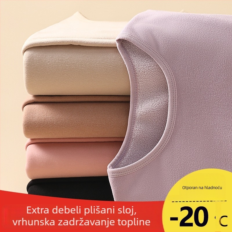 Trudničke hlače s flis podlogom, debeli, visok pojas, slobodan kroj, za jesen i zimu