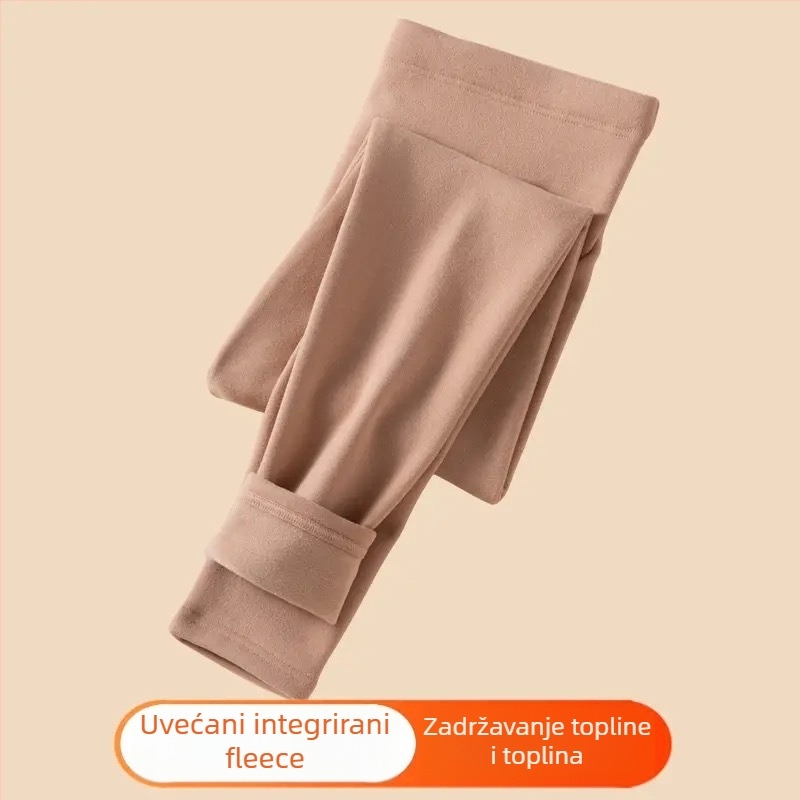 Trudničke hlače s flis podlogom, debeli, visok pojas, slobodan kroj, za jesen i zimu