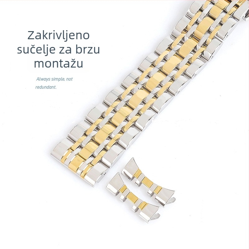 Nerđajući čelični kaiš za sat s kopčom leptir, sedam perli, dizajn zvjezdadanog neba, unisex