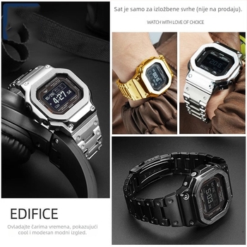Hendry Casio serija DW-H5600 mali kvadratni kućište i remen od nehrđajućeg čelika