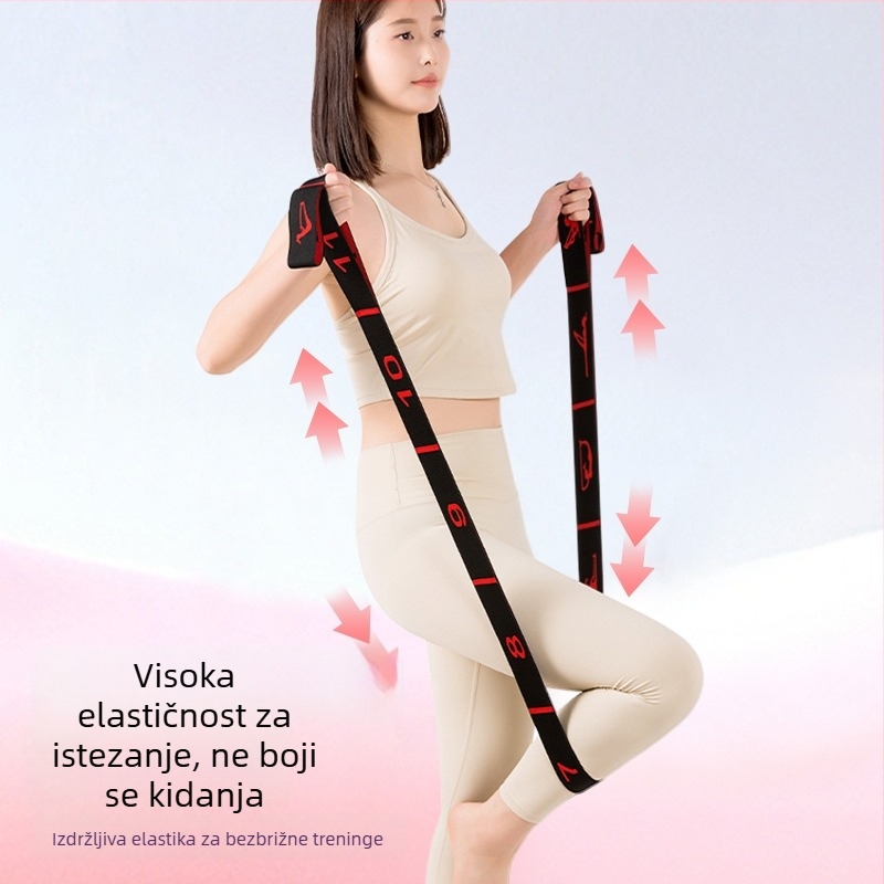 Joga elastična traka za otvaranje ramena, rastezna traka za plesne vježbe, visoka elastičnost, razine otpora 8/10/12
