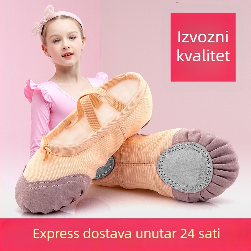 Plesne cipele za odrasle, unisex, kožna podloga, platnena gornja, prozračna i lagana, prikladna za balet, moderni i latino ples