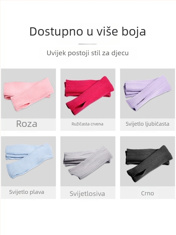 Dječje baletne čarape za noge – prozračne, upijaju znoj, glavni materijal akril 60%, srednje debljine, dugi valjak, za djevojčice 3–8 godina