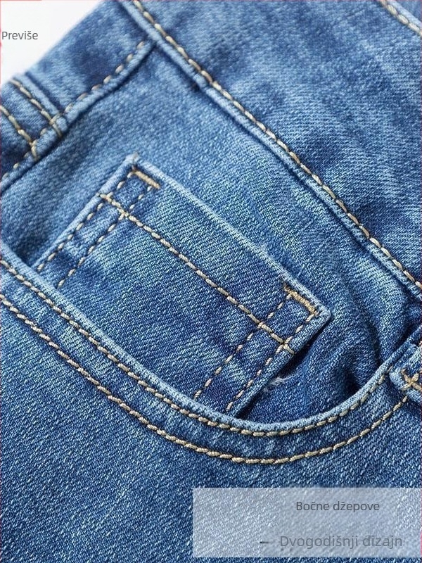 Ženske traperice s fleec podstavom za zimu, visokim strukom, ravni kroj, 50–70% pamuka