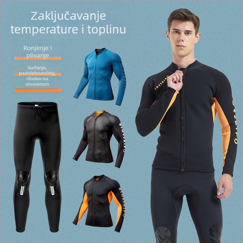 REDESHIP 2/3mm dijeljeni wetsuit set – top s dugim rukavima i hlače, topli, unisex, za ronjenje, snorkeling i plivanje