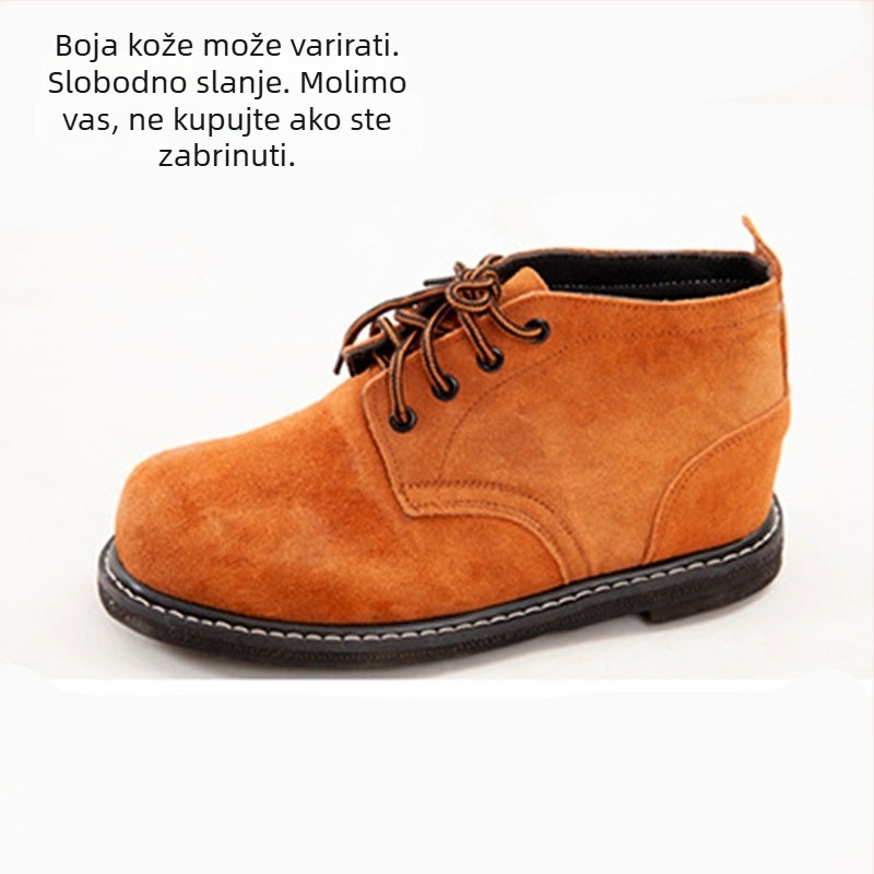 Čizme za zavarivanje s visokim vrhom i čeličnim prstom, teleća koža, gumena đon, kožna podstava