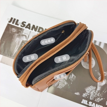 Ženska crossbody clutch torba, minimalistički stil, PU materijal, zatvarač, unutarnja džep sa zatvaračem (PU • zatvarač • unutarnji džep sa zatvaračem • crossbody • minimalistički)