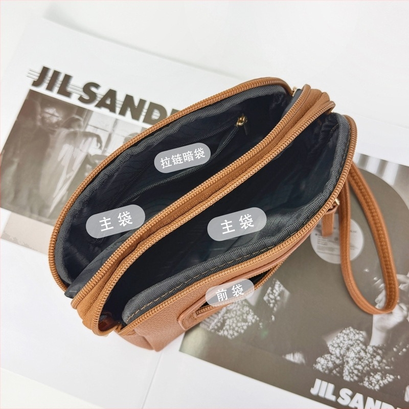 Ženska crossbody clutch torba, minimalistički stil, PU materijal, zatvarač, unutarnja džep sa zatvaračem (PU • zatvarač • unutarnji džep sa zatvaračem • crossbody • minimalistički)