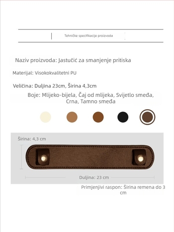 Kožna jastučić za rame za torbu – Napa tekstura, protuklizno, olakšanje tereta, otporno na habanje