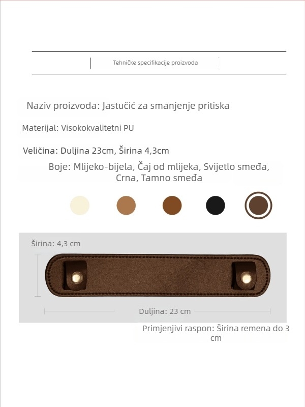 Kožna jastučić za rame za torbu – Napa tekstura, protuklizno, olakšanje tereta, otporno na habanje