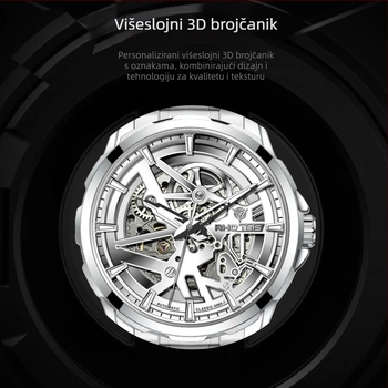 Muški automatski sat s tourbillonom, kožni kaiš, vodootporan do 30 m