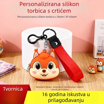 Silikonska novčanik za djecu i učenike — crtić životinjski uzorak, zatvarač, pretinac za novčiće, prilagodljivo