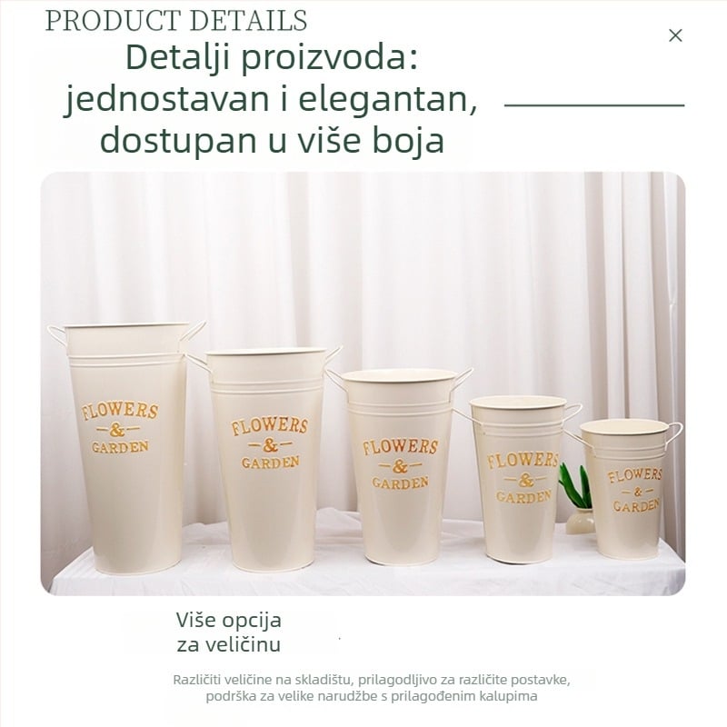 Lonac za cvijeće od željeza, Željezni umjetnički dizajn, Moderan minimalistički stil, Namijenjen za stolni ili podni prikaz, Ured i kućna dekoracija