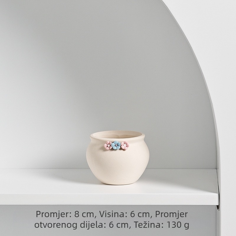 Keramička posuda za cvijeće, minimalistički stil, ručna izrada, za stolnu upotrebu, izdržljiva, otporna na koroziju
