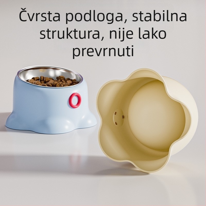 Posuda za mačke s anti-tip držačem, nagnuti otvor, visoka noga za zaštitu vrata, PP materijal