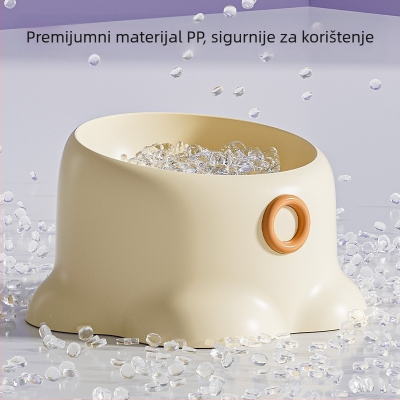 Posuda za mačke s anti-tip držačem, nagnuti otvor, visoka noga za zaštitu vrata, PP materijal