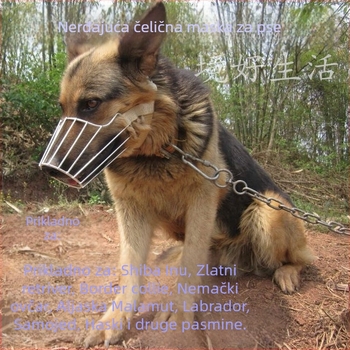 Maska za psa od nehrđajućeg čelika, zaštita od ugriza i mogućnost ispijanja vode