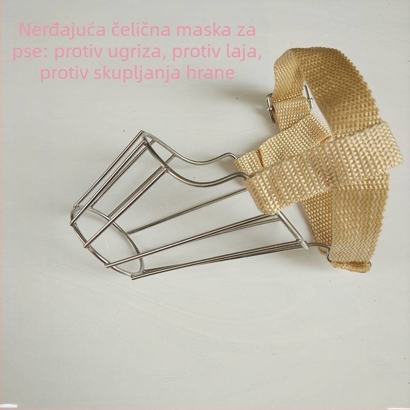 Maska za psa od nehrđajućeg čelika, zaštita od ugriza i mogućnost ispijanja vode