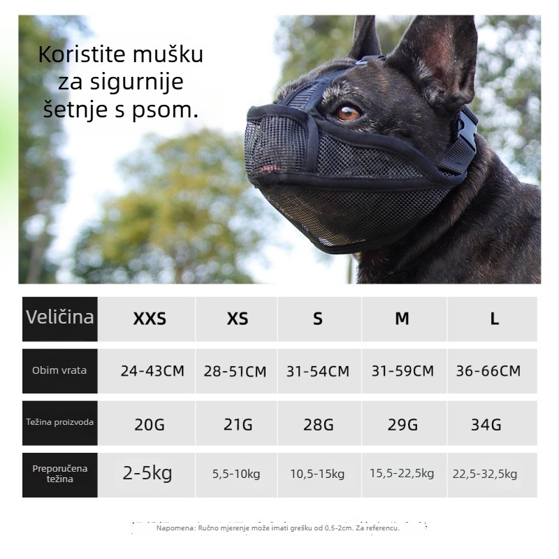 Belu Muzzle za pse, Poliester, Prozračna, Prot lajanja i ugriza