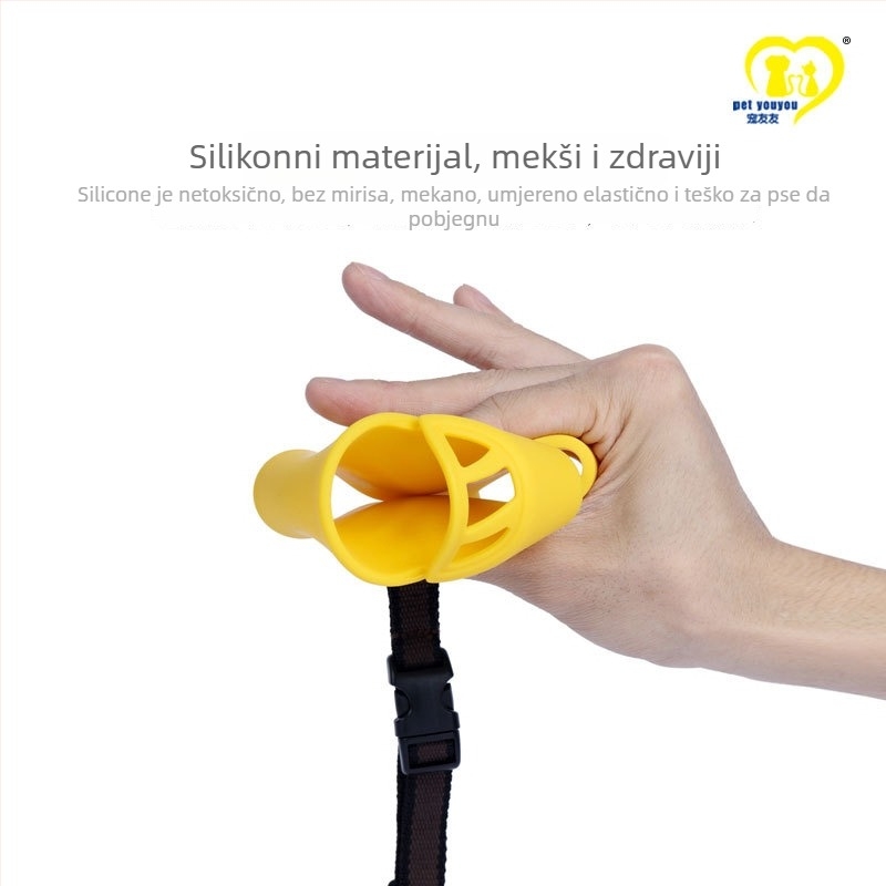 Silikonska maska za usta za pse; mekana i udobna; hrana-kvaliteta; licencirana privatna marka; pakiranje 36 kom.