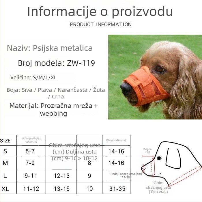 Namusnica za pse od najlona, pakiranje 280 komada, protiv ugriza i lajanja, omogućuje piti vodu