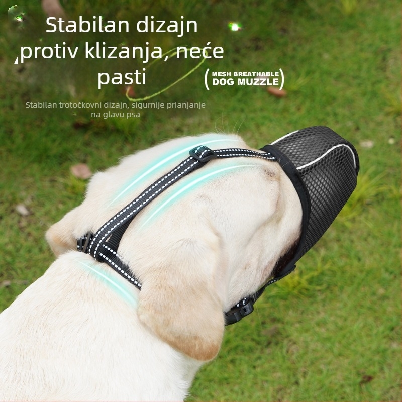 Move poliesterska maska za psa, podesiva, prozračna mrežasta konstrukcija, protiv ugriza, protiv laja
