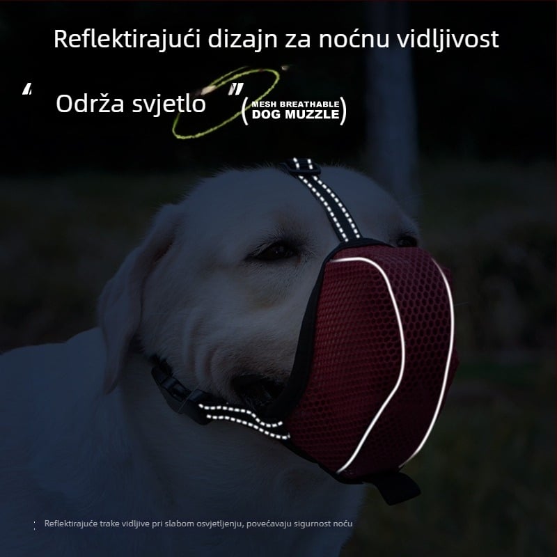 Move poliesterska maska za psa, podesiva, prozračna mrežasta konstrukcija, protiv ugriza, protiv laja
