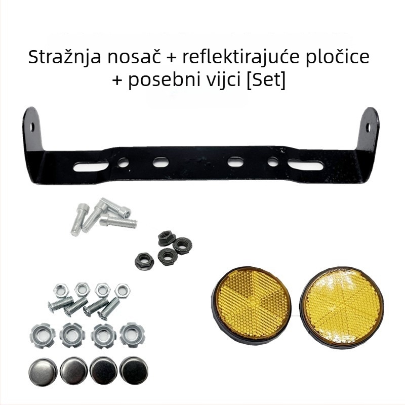 Stražnji nosač registarske pločice za električna vozila s reflektirajućim okvirom — model 101, kompatibilan s drugim modelima, izvorna tvornica