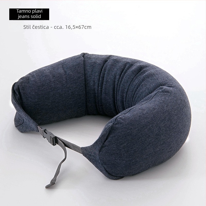 U-oblikovani putni jastuk za vrat, punjenje od čestica pjene, 100% pamuk, japanski stil, za odrasle