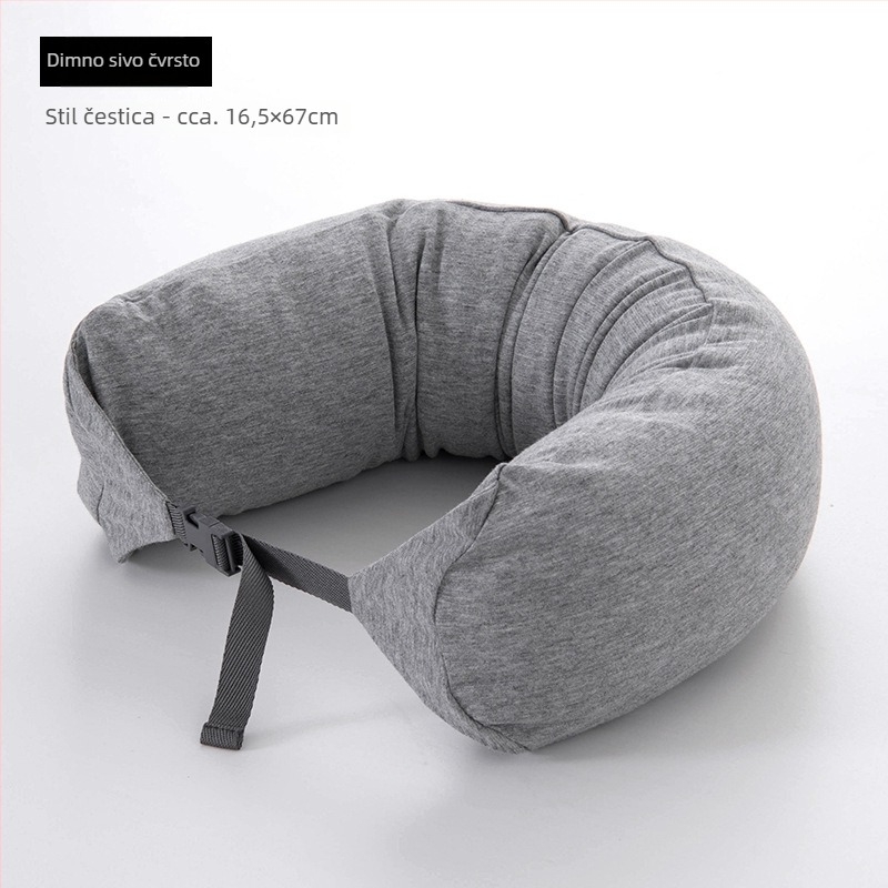 U-oblikovani putni jastuk za vrat, punjenje od čestica pjene, 100% pamuk, japanski stil, za odrasle