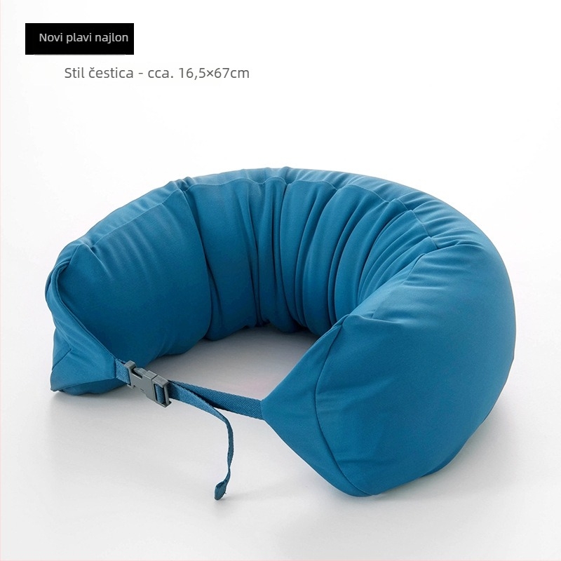 U-oblikovani putni jastuk za vrat, punjenje od čestica pjene, 100% pamuk, japanski stil, za odrasle