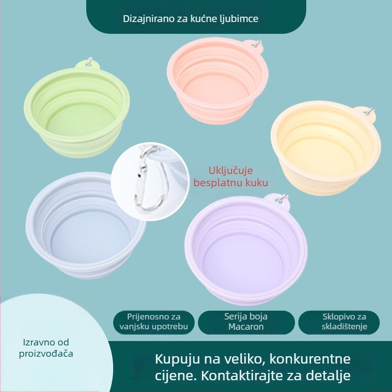 Pioneer silikon sklopiva posuda za psa s zaključavanjem – prijenosna posuda za hranu kućnih ljubimaca, kutija od 200 komada, nije uvezeno