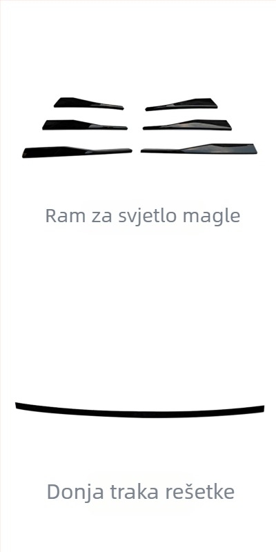 Golf 8 set naljepnica - prednji branik, srednja mreža rešetke, pokrovna traka - Pr0 Warrior