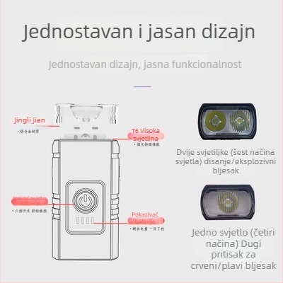 Prednje svjetlo za bicikl T6 s prikazom snage; kratki i dugi snop, USB punjenje (Marka: DTUCYCLE East; Privatna oznaka: Da; Prilagodba obrade: Ne; Uvoz: Ne)